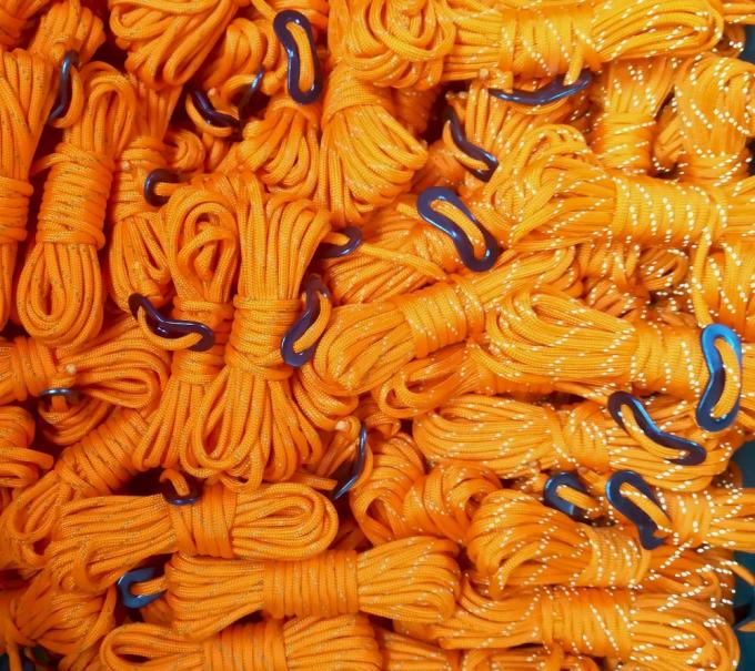 나일론 반사 텐트 로프 550lbs Guyline Glow In The Dark T&T 0